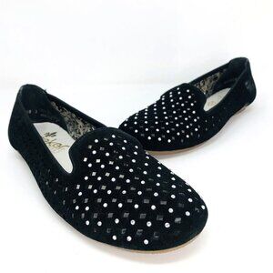 Rieker Black Flats with Silver Accents
